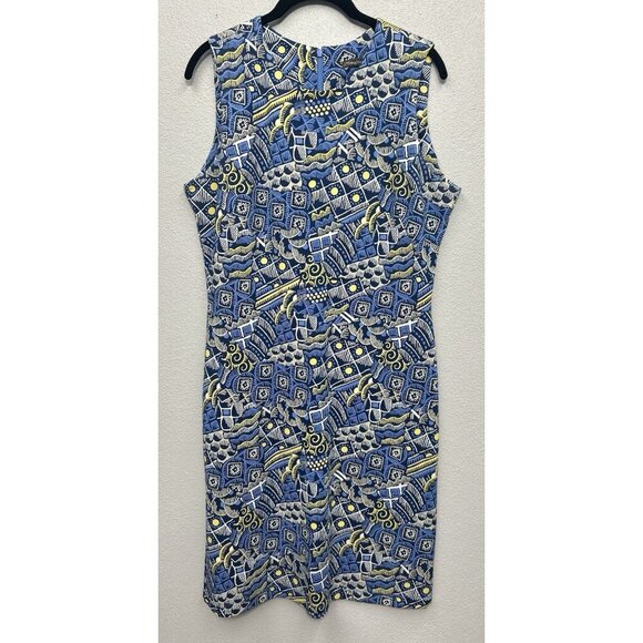 J. McLaughlin Devon Sheath Dress Size Medium Talavera Bainbridge Sleeveless - Picture 2 of 7